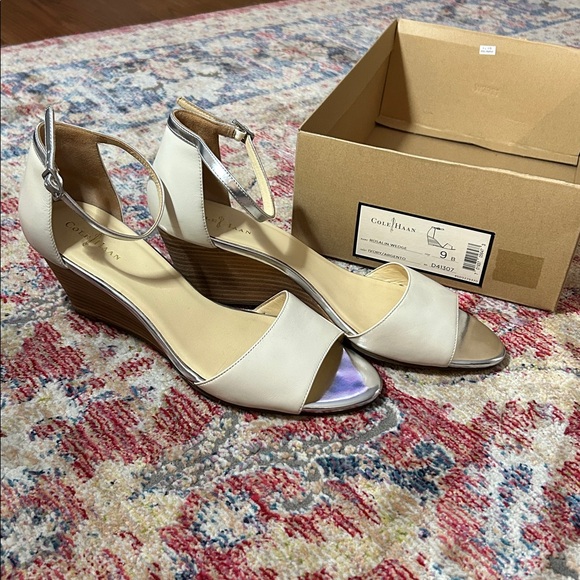 Cole Haan Rosalin Wedge- Color is Ivory/Argento - Picture 1 of 11